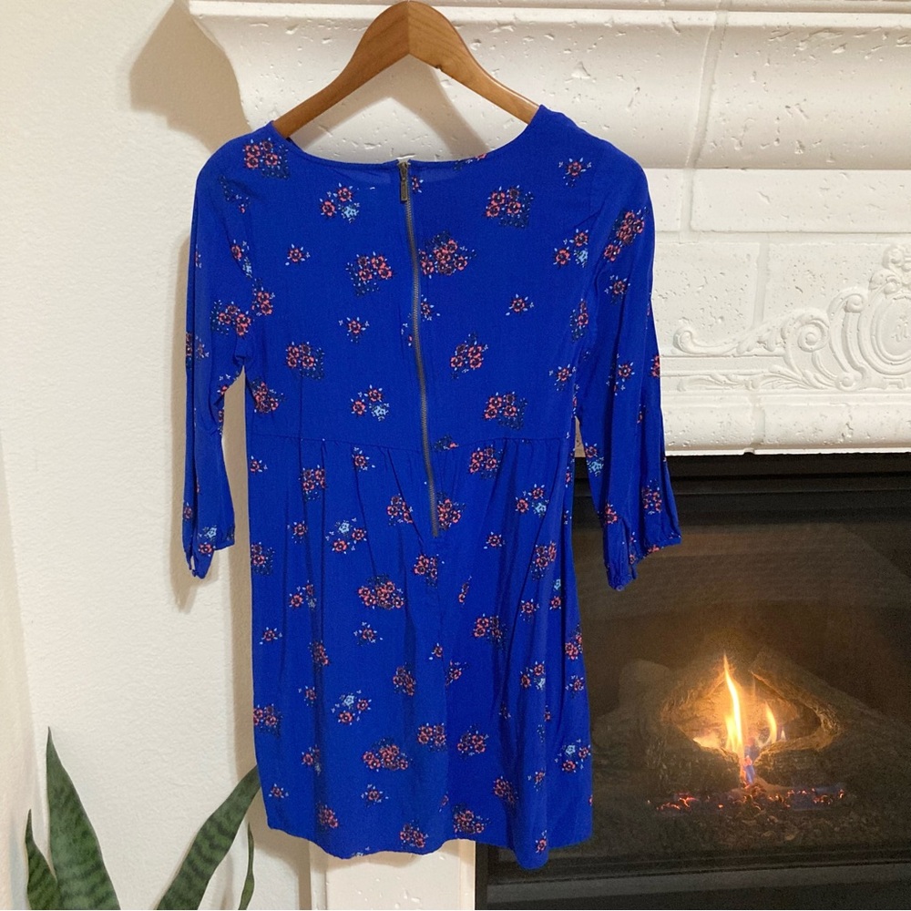 Blue Floral Mini Dress Old Navy Size XS - Picture 3 of 7